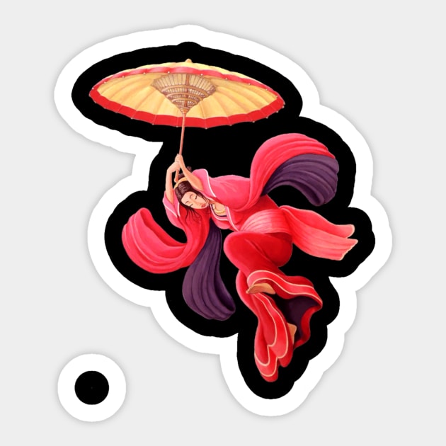 jumping geisha Sticker by argart